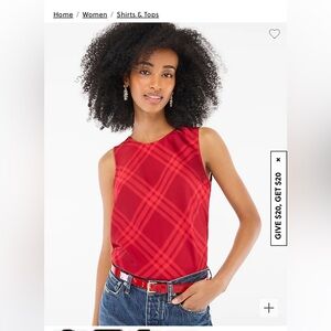 J. Crew Red Sleeveless Top